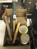 Lot Of Hammers, Dowels, & Caution Tape