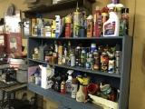 Wall Shelf W/Every Cleaner, Oil, & Additive You Can Imagine