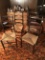 Four Ladder Back Chairs with Rush Seats, 43