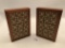 Pair of Nice Ceramic Tile and Wood Bookends From Roth's Dayton