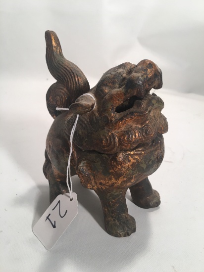 Vintage Cast Iron Foo Dog Figure/Incense Burner