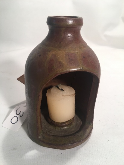 Contemporary Stoneware Candle Jug w/Handle