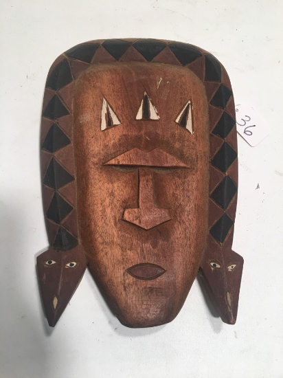 Carved Wall Mask By Taiwan Aborigine Natives