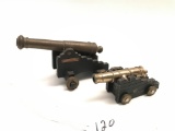 Two, Miniature Metal Cannons