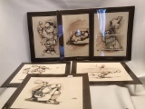 Group of 6 Gary Patterson Tennis Prints