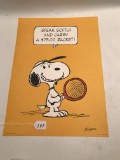 Snoopy Tennis Poster on Heavy Stock Paper