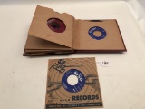 Approx. 15, 45 RPM Records in Book, No Sleeves