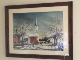 Framed & Matted Watercolor By R.H. Creager 1965