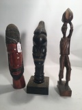 Group Of (3) African Wood Carvings