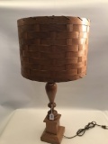 Wood Lamp with Woven Wood Shade, 29