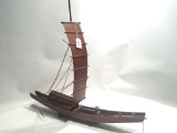 Wooden Japaneese Sampan Fishing Boat On Stand