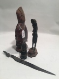 (4) African Carved Figures & Effigy