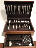 Sterling Flatware Partial Service For (12) In Wooden box