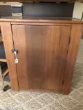 Early Primitive Poplar 1-Door Cabinet