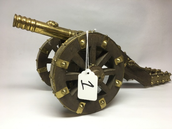 Ornate Brass/Wood Cannon