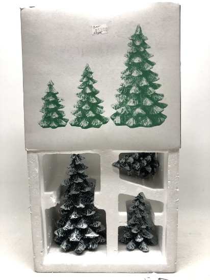 Department 56 (3) Porcelain Evergreen Trees