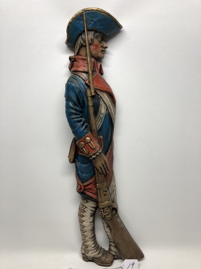 Vintage Burwo0d Products Revolutionary War Soldier Wall Plaque