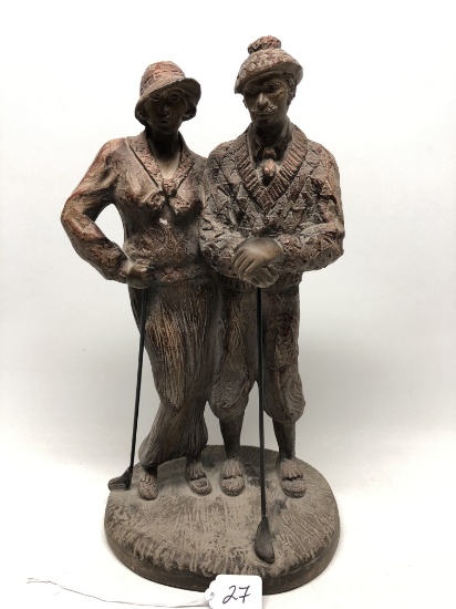 Austin Sculpture Of (2) Golfers In Period Clothing