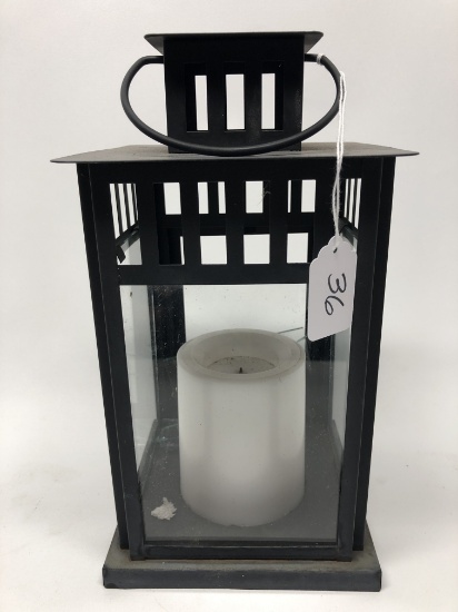 Tin & Glass Battery Operated Candle Box