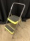 Vintage Yellow/Chrome 2-Step Kitchen Stool