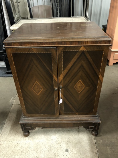 Vintage 2-Door Record Cabinet