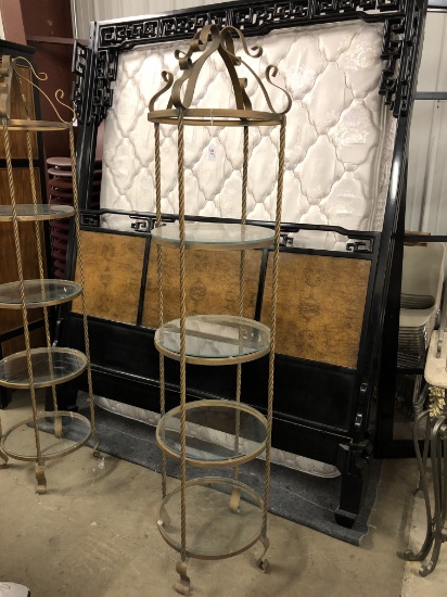 Wrought Iron Display Shelves W/Glass Shelves