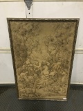 Framed Vintage  Tapestry Of Classical Scene