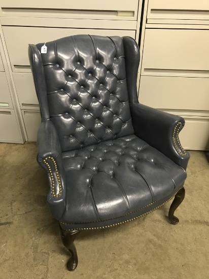 Leather, Tufted Seat and Back, Wing Back/Office Chairs, 38" Tall