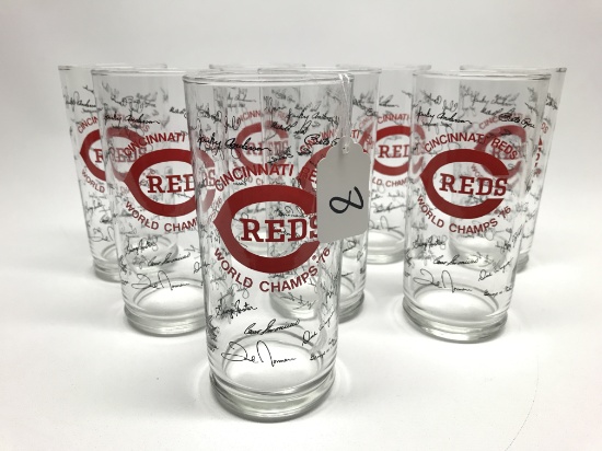 Set of 8 1976 Reds Drink Glasses
