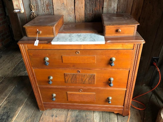 Antique dresser with glove boxes