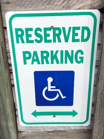 "Reserved Parking" Metal Sign