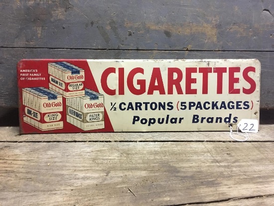 Vintage "Cigarettes" Metal Advertising Signs