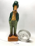Ceramic Duck Figure & Glass Paperweight