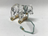 Swarovski Bear on Cart, Approx. One and a Half Inches Tall