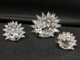 Swarovski Porcupine Family, Tallest is Approx. One and a Half Inches Tall