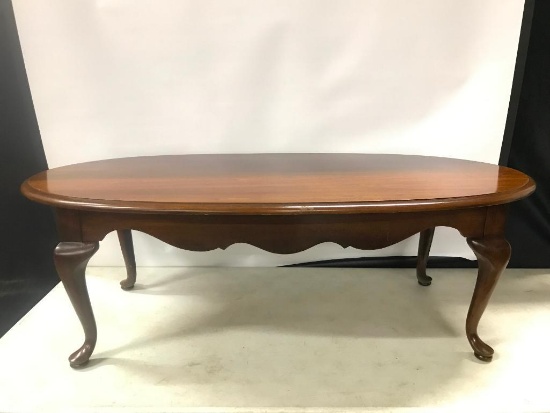 Cherry Drop Leaf Coffee Table W/Queen Anne Legs