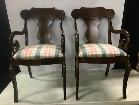 (2) Matching Cherry Arm Chairs