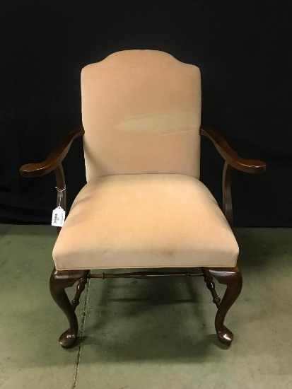 Upholstered Accent Chair W/Chaerry Arms & Trim