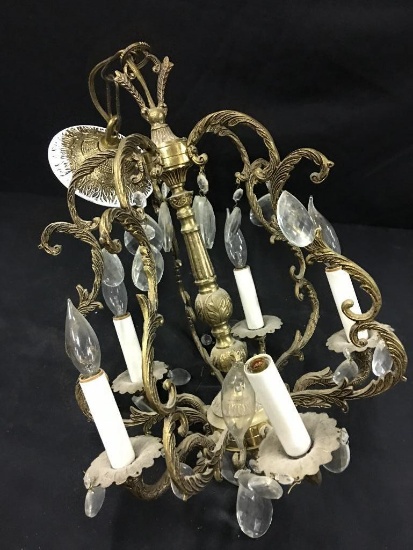 Brass & Glass Hanging Chandelier