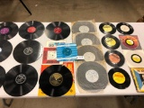 Group of 24 Classic and Vintage LP 33 1/2, 45's, 78