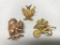 (3) Vintage Brooch Pins-Squirel, Bird, & Garden Wheelbarrow