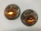 Quality Pair Of Clip Earrings W/Amber Settings