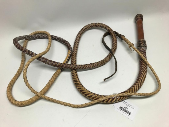 Vintage 10' Leather Whip