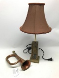 Decorator Lamp & Brass/Copper Horn