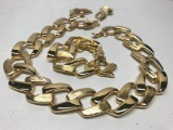 Napier Goldtone Necklace, Bracelet, & Earrings Set