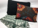 (2) Misc. Pillows & Couch Throw