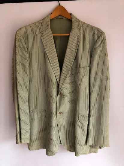 Pistachio with Black and Tan Stripes Blazer, No Sizes, Most have been large and XL