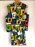 Vintage Vest and Pants, Very Colorful from Sears, Large 42-44