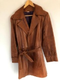 Leather Coat W/Belt-Made In Mexico