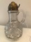 Antique Blown Glass Syrup W/Brass Spout